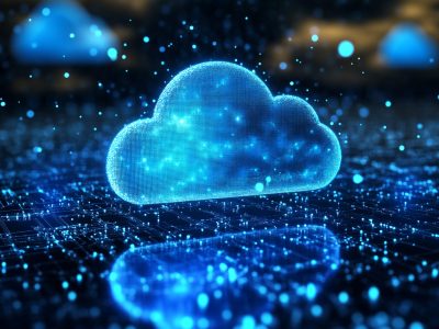 digital-cloud-tech-with-bright-particles-futuristic-blue-backdrop-data-setting