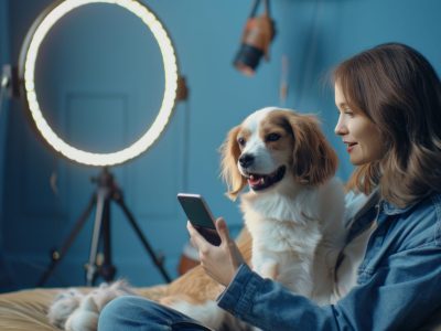 person-creating-online-content-with-their-pets