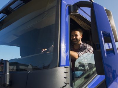 Truck driver occupation and service.