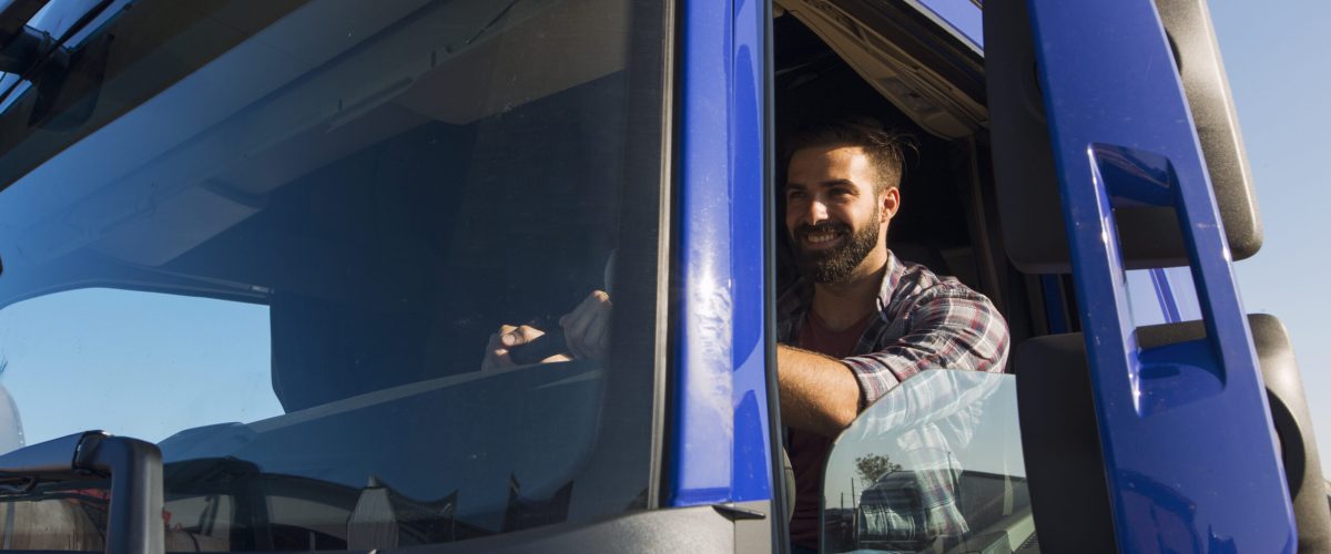 Truck driver occupation and service.